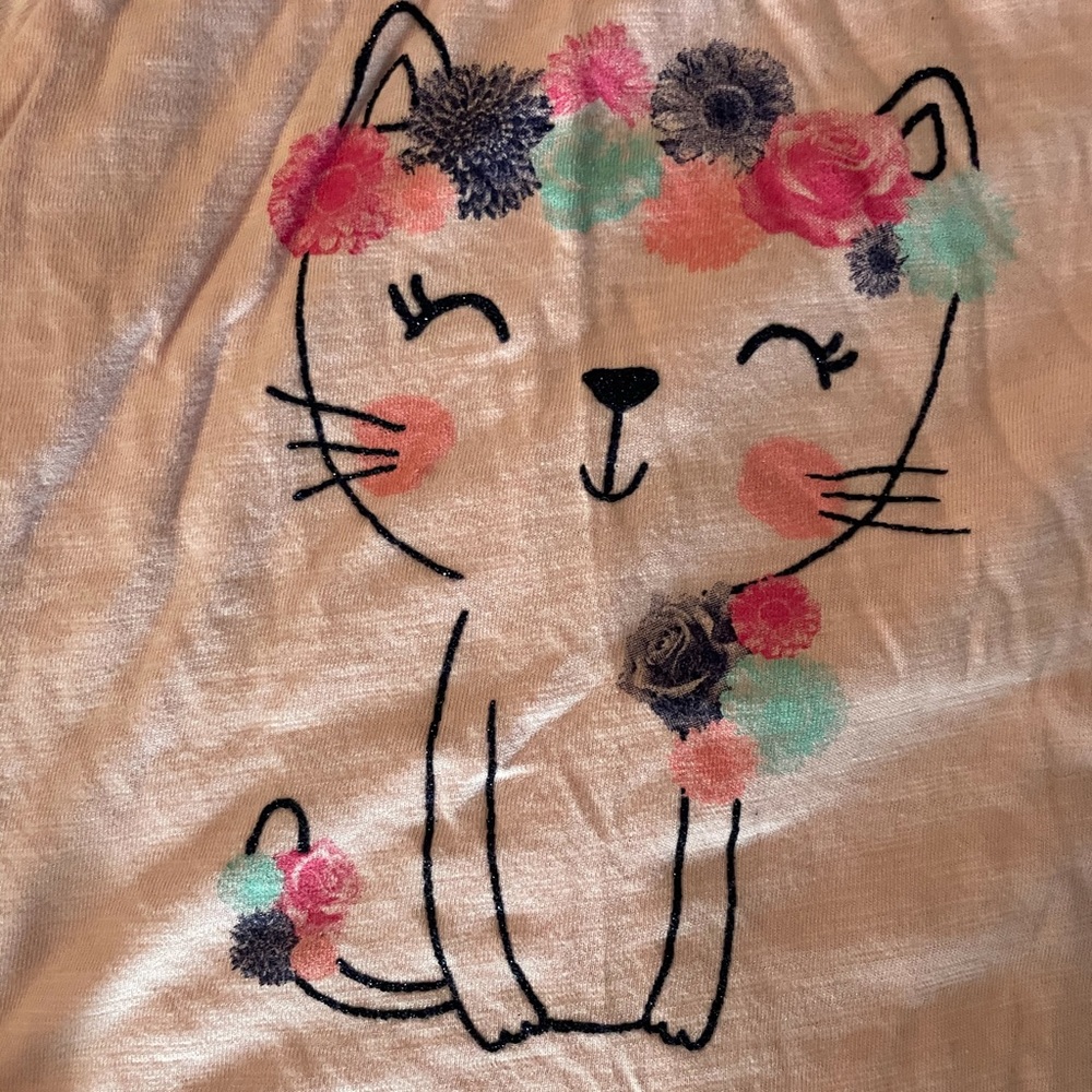 Pastel kitty shirt with flower crown